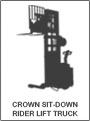 Crown Sit Down Rider Lift Truck